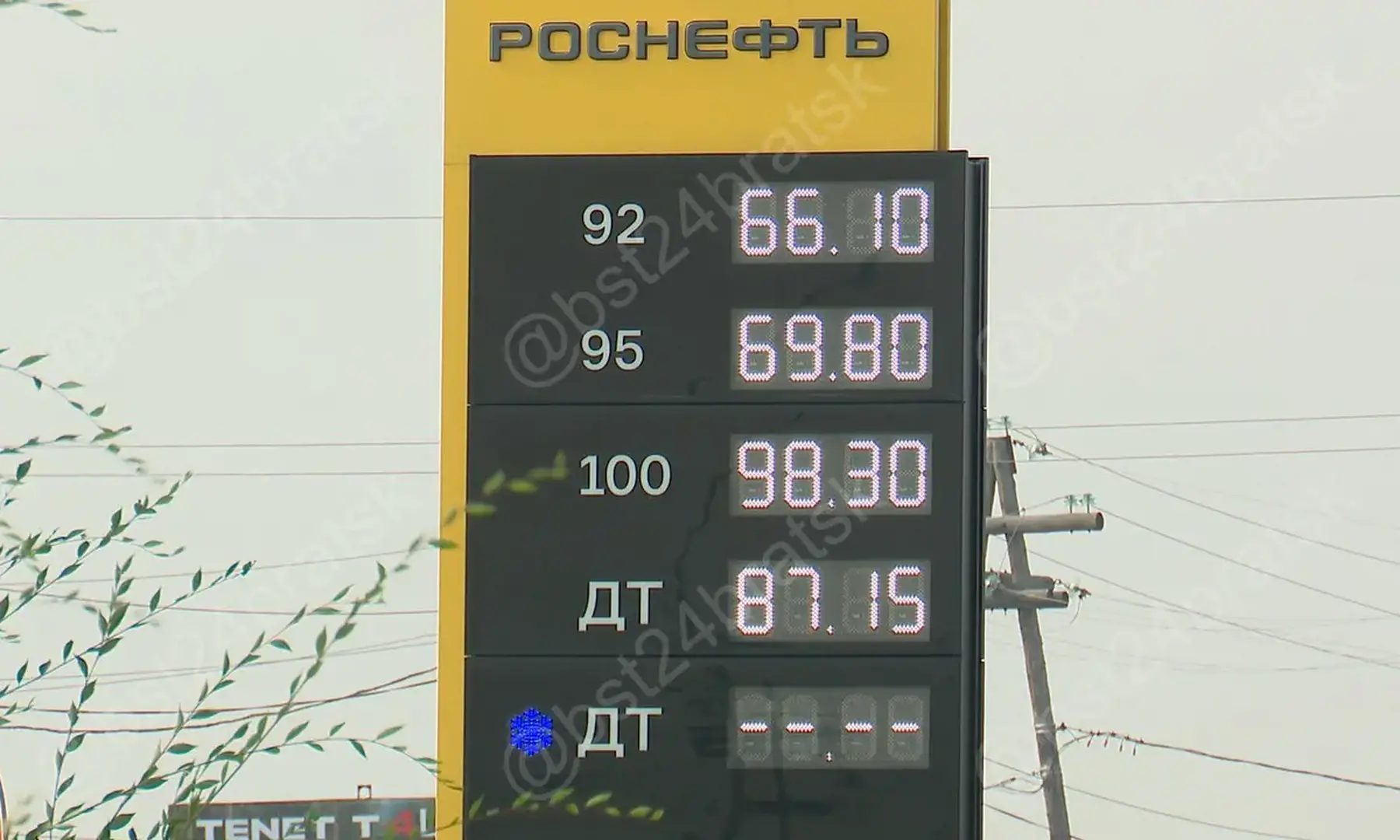 Цена на АИ-100 вновь поднялась в Братске