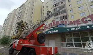 Пожарные в Братске забрались в окно на 6 этаже и разбудили хозяина горящей квартиры